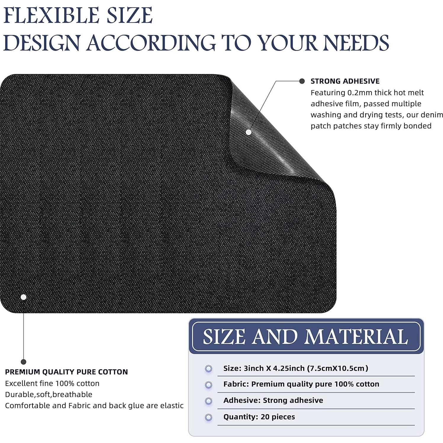 Parche Termoadhesivo de Denim KING MOUNTAIN 3x10.8cm Negro