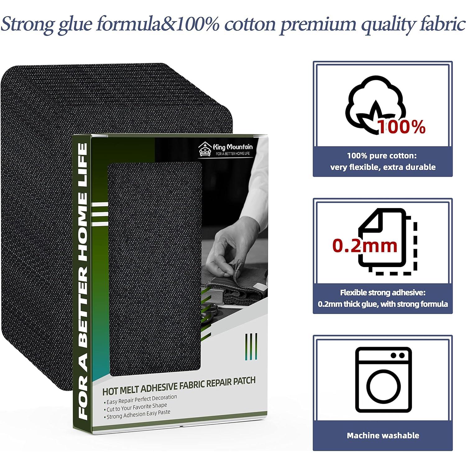 Parche Termoadhesivo de Denim KING MOUNTAIN 3x10.8cm Negro