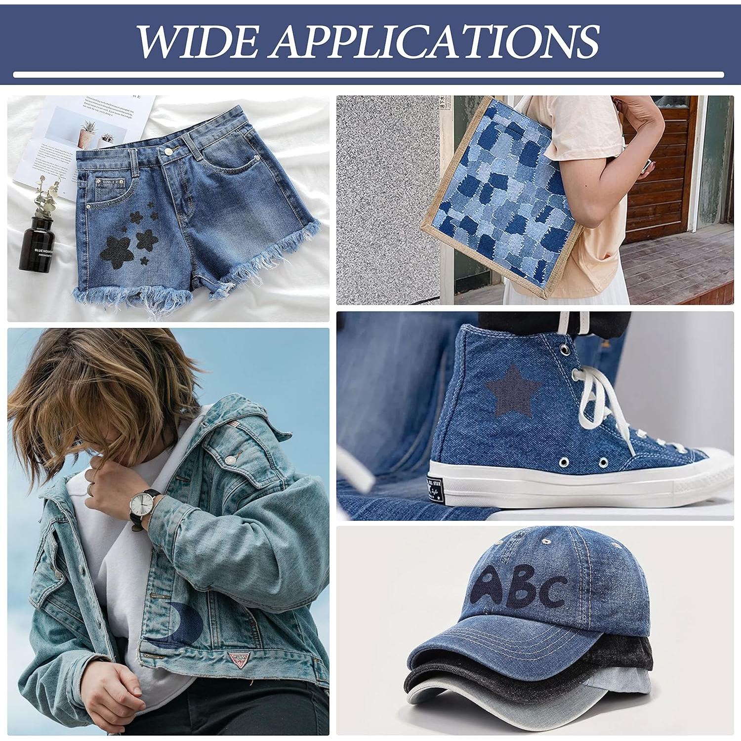 Parche Termoadhesivo de Denim KING MOUNTAIN 3x10.8cm Negro