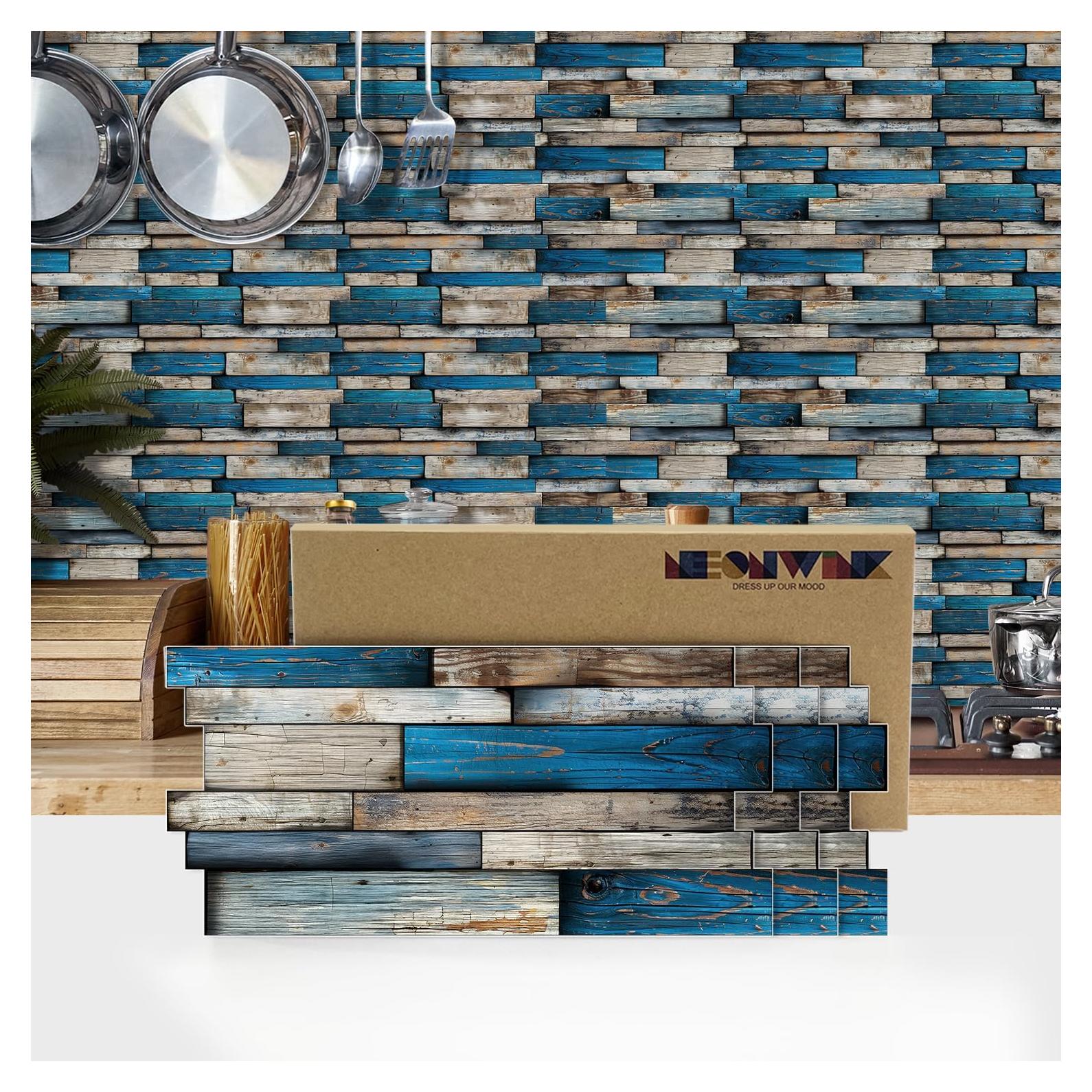 Azulejos autoadhesivos de vinilo Neonwink 25 piezas 24.6x12 cm