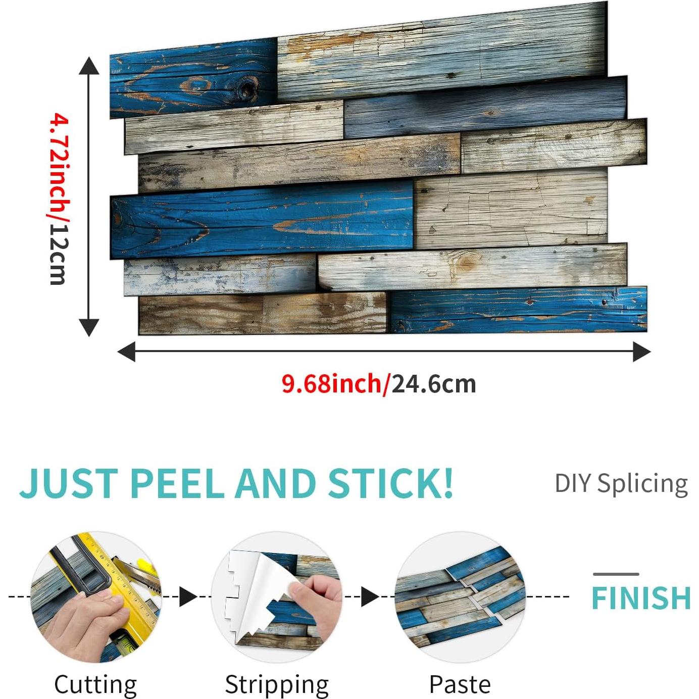 Azulejos autoadhesivos de vinilo Neonwink 25 piezas 24.6x12 cm