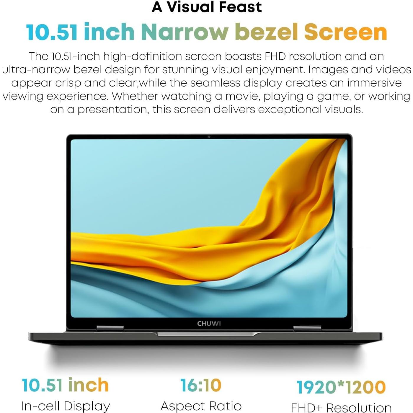 CHUWI MiniBook X Laptop 10.5" Táctil 12GB RAM 512GB SSD