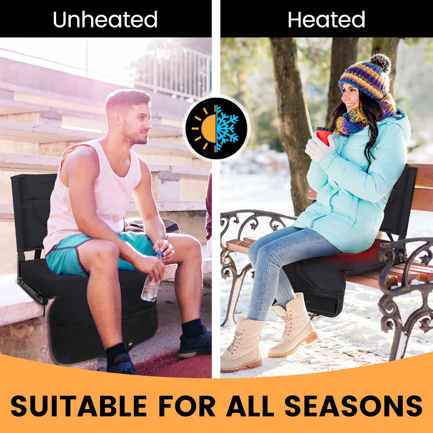 Silla de Estadio Calentada KROFEM Plegable Negra 150kg