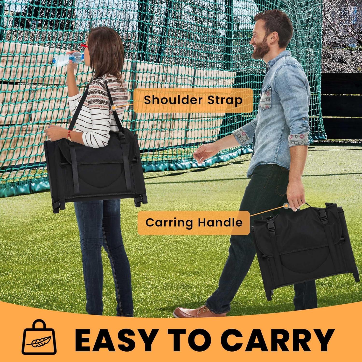 Silla de Estadio Calentada KROFEM Plegable Negra 150kg