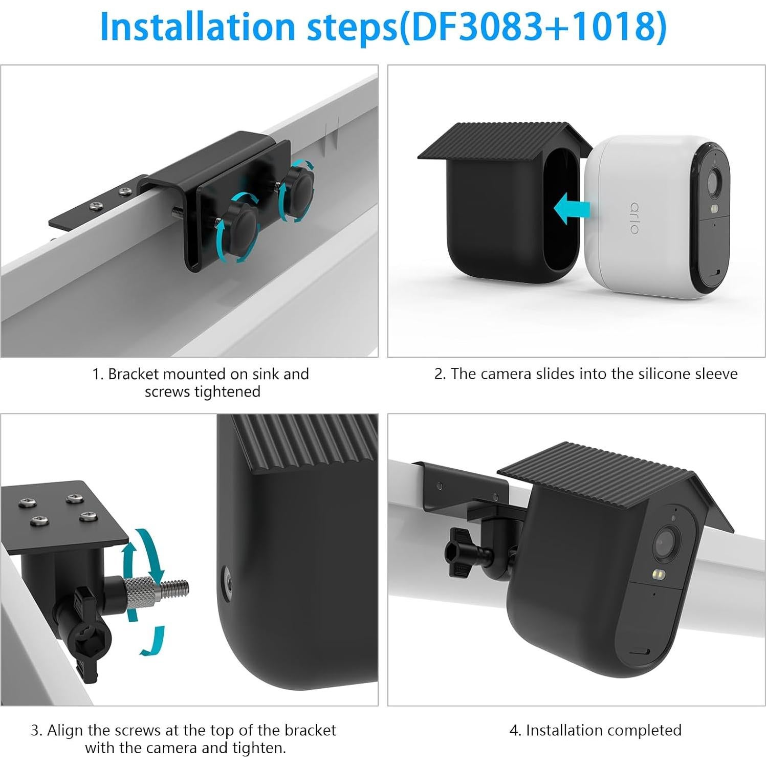 Soporte de canalón Holaca y funda silicona para Arlo Essential XL