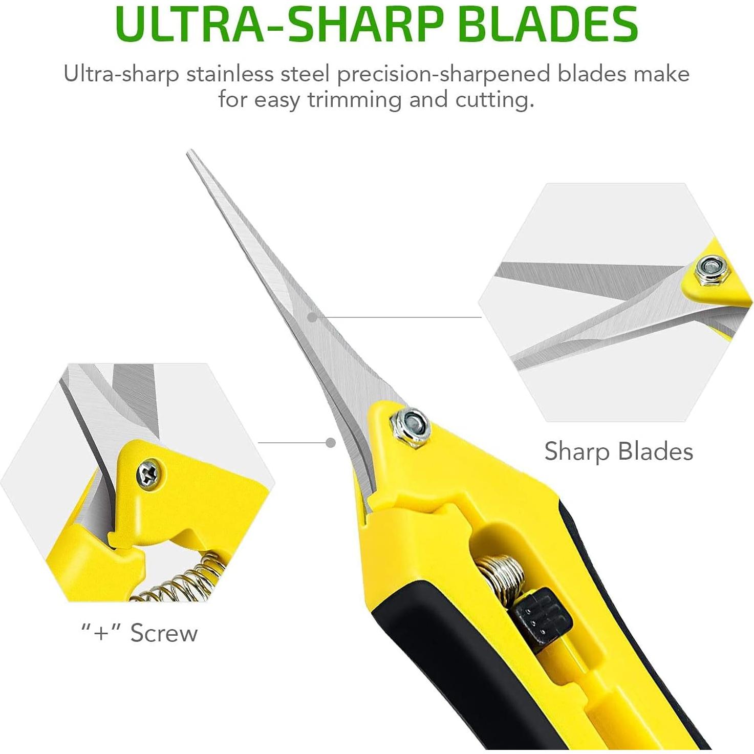 Tijeras de Jardinería iPower 16.5 cm Acero Inoxidable Amarillo 3 Pzas