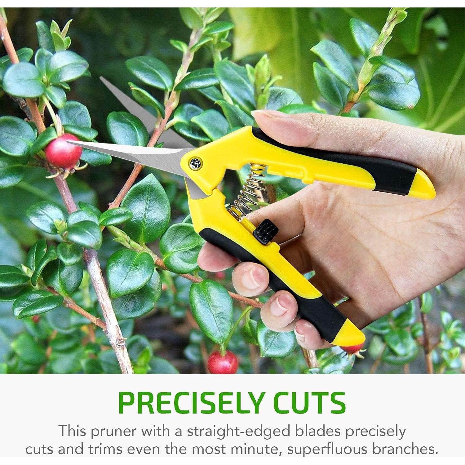 Tijeras de Jardinería iPower 16.5 cm Acero Inoxidable Amarillo 3 Pzas