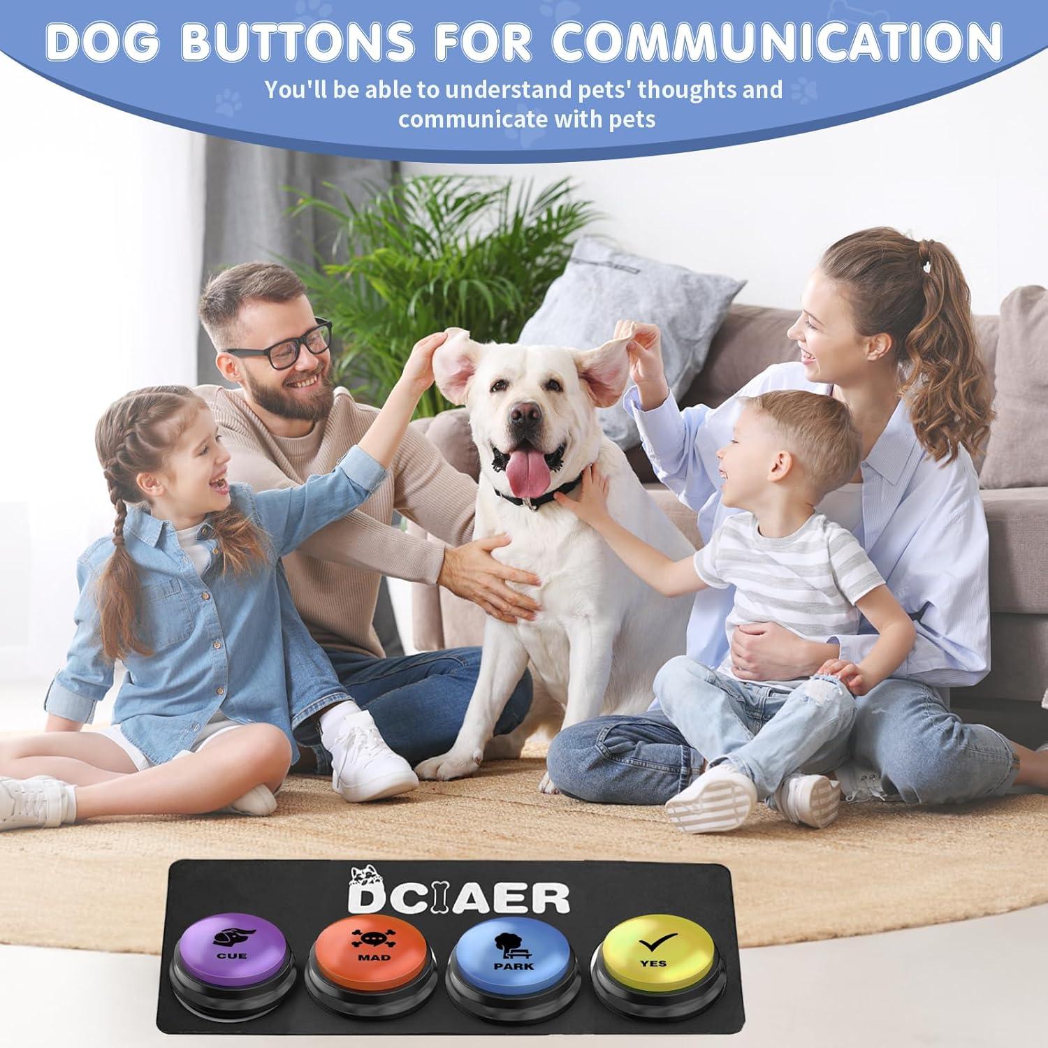 Botones de Comunicación para Perros DCIAER - 4 Piezas, Grabación 30s
