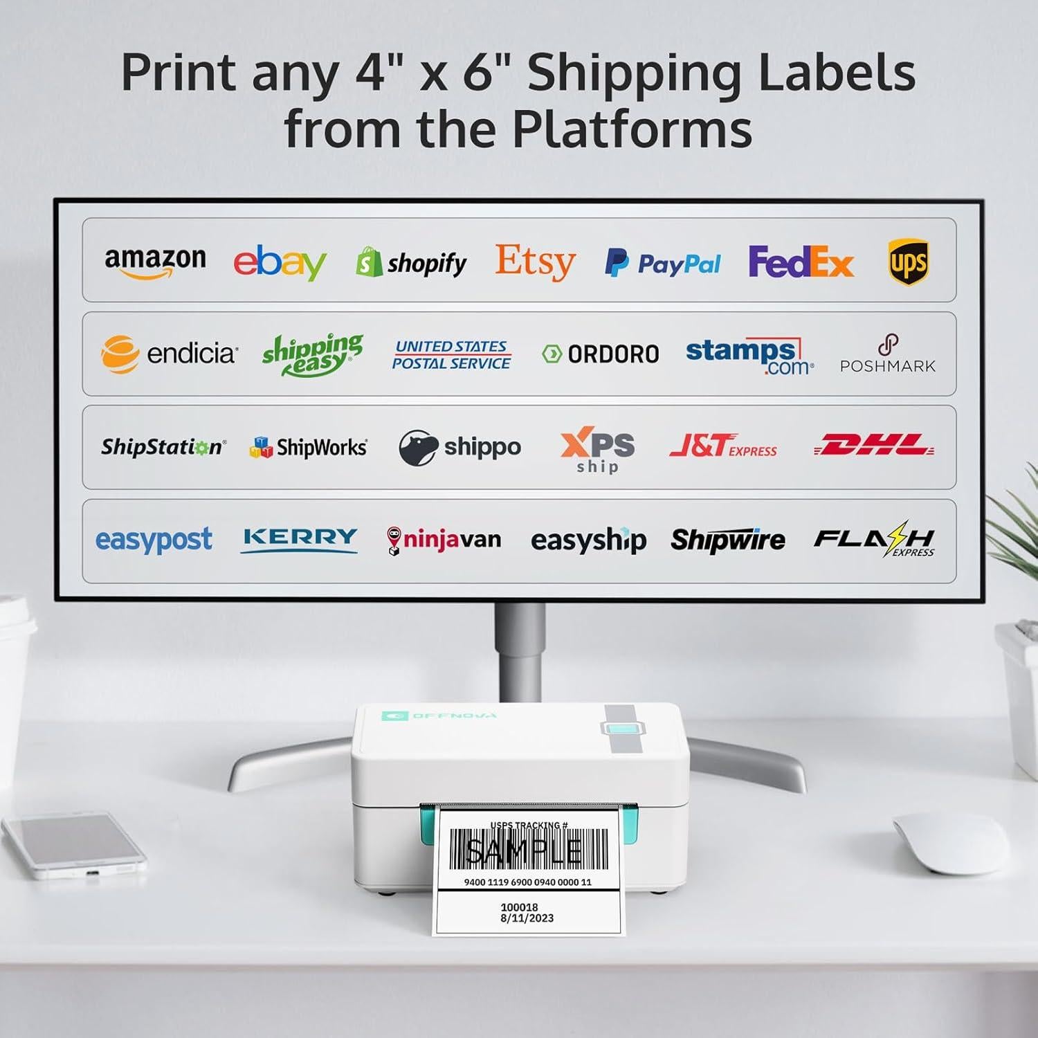 Impresora de Etiquetas Térmica OFFNOVA ZPL-2054N Bluetooth 4x6