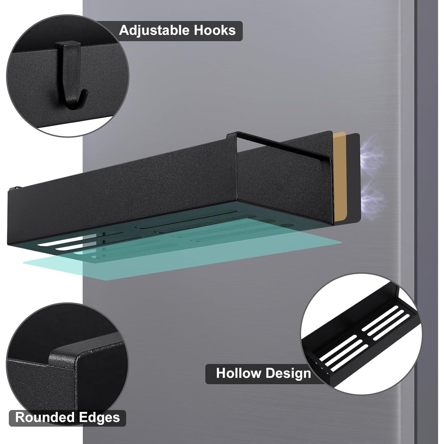 Estante Magnético para Especias Homaxy - 4 Piezas, Negro