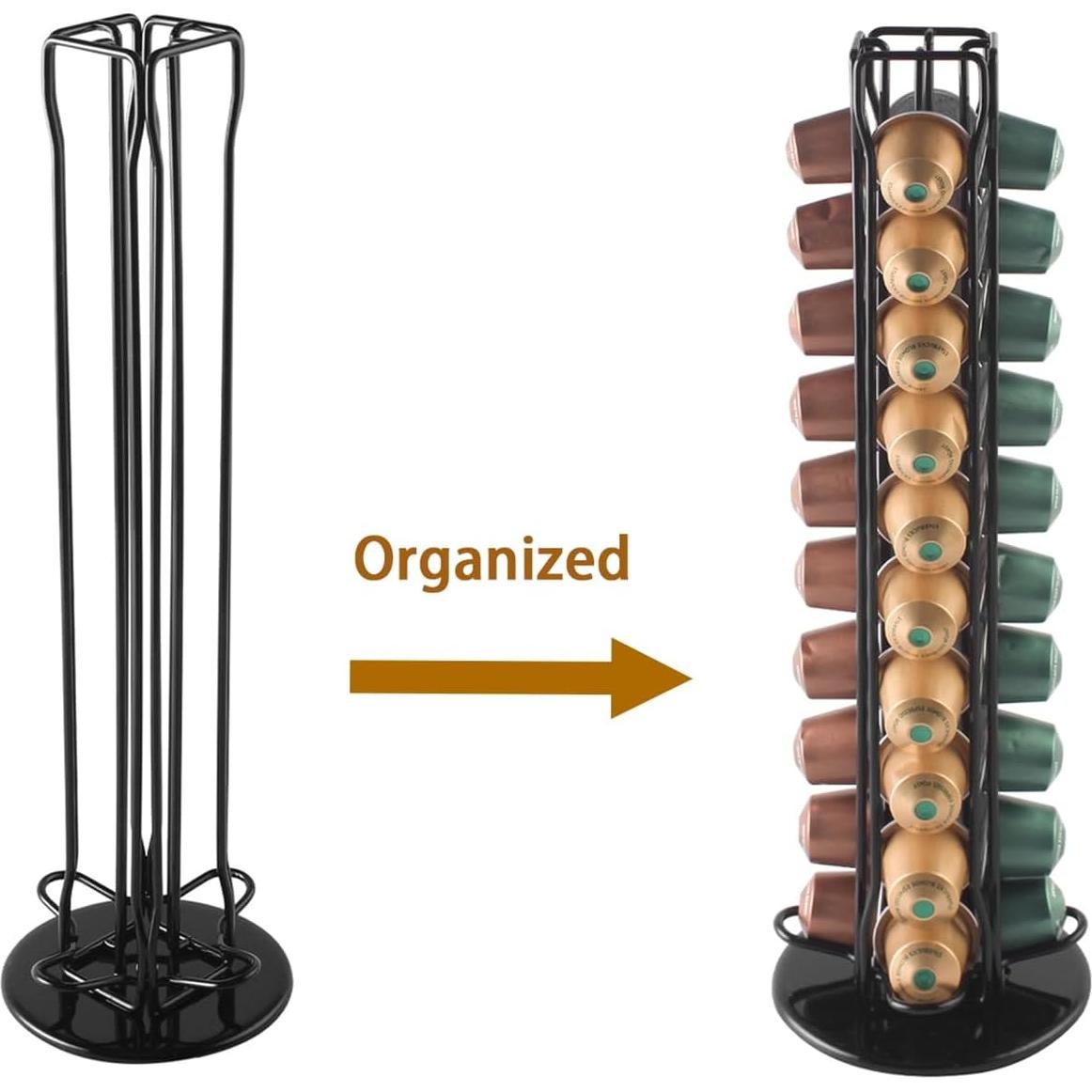 Soporte para cápsulas de café SEVENLINE 40 unidades negro