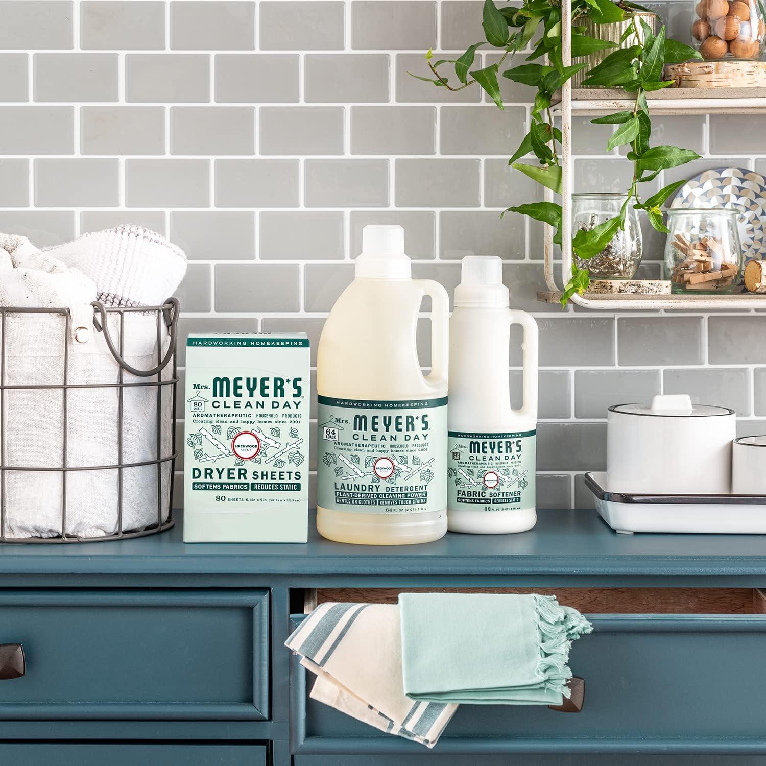 Hojas de Secadora Mrs. Meyer's 80 Unidades Madera de Abedul