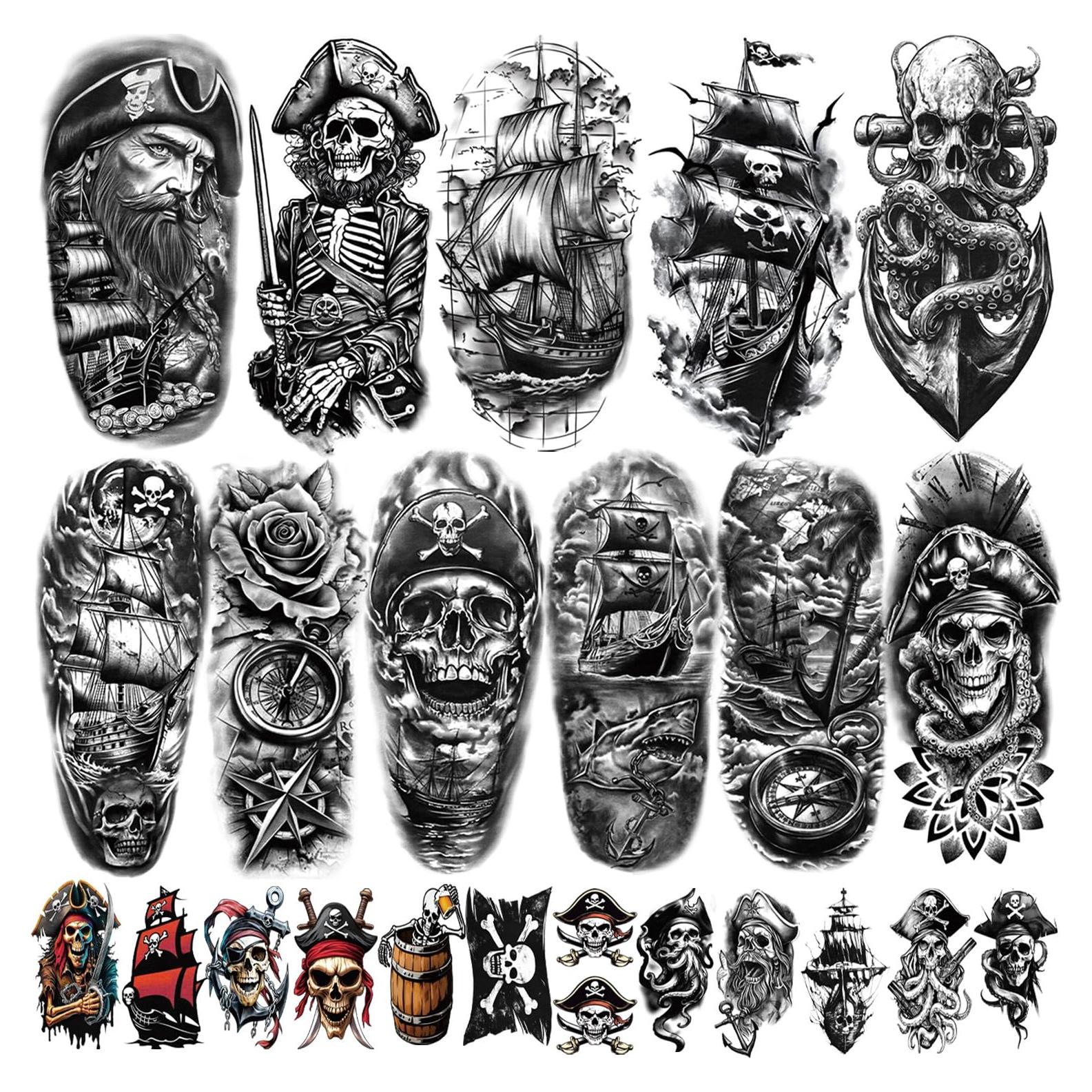 77 Tatuajes Temporales Pirata Gabizafia - Accesorios Fiesta