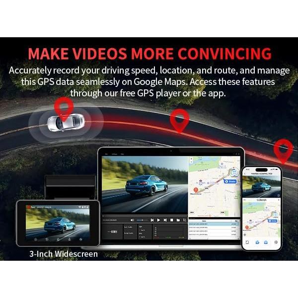 Cámara Dash Doble 4K Faninso H200 Pro con GPS y WiFi