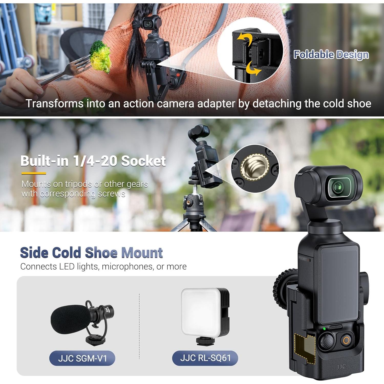 Adaptador de Expansión 3-en-1 JJC para DJI Osmo Pocket 3