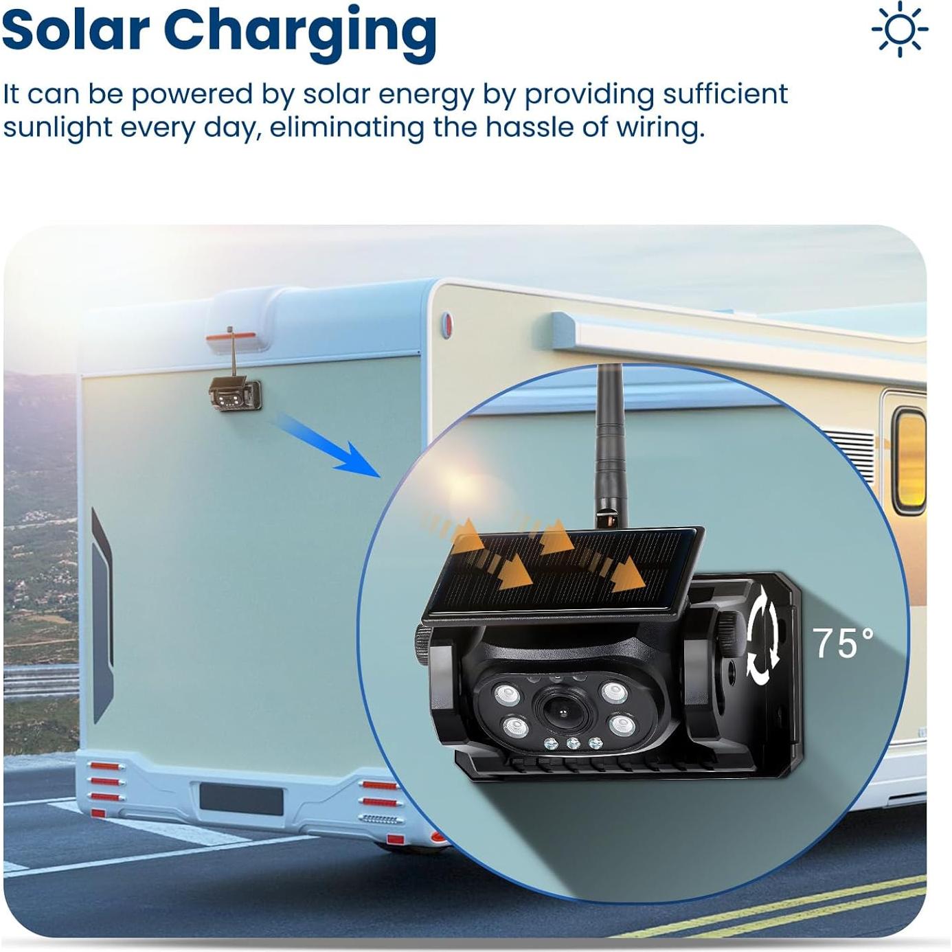 Cámara de Respaldo Inalámbrica Hikity Solar WiFi HD 1080P