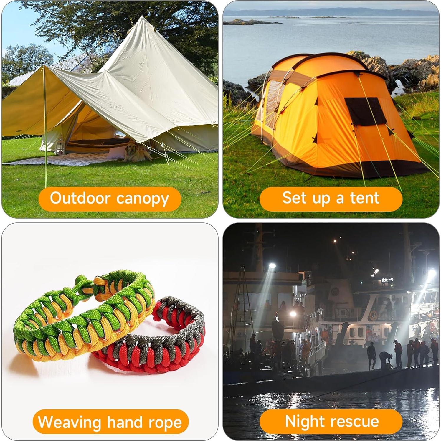 Cuerda Reflectante de 50M KOMCLUB 4mm para Camping y Senderismo