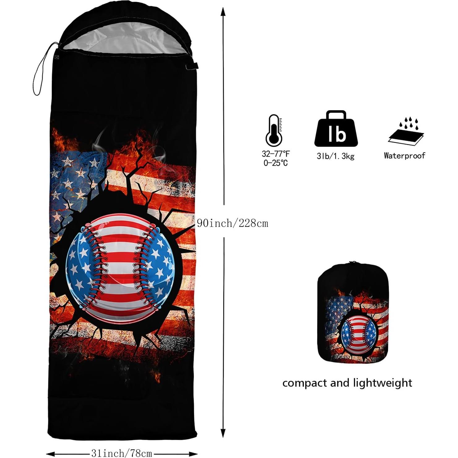 Saco de Dormir BSNTHO 3 Temporadas Impermeable 229x79cm