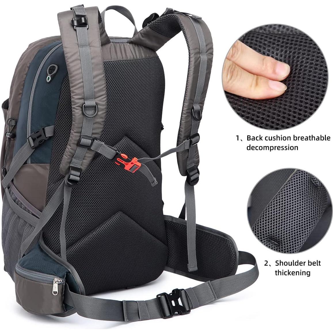 Mochila de Senderismo 40L Impermeable Unisex Azul Real