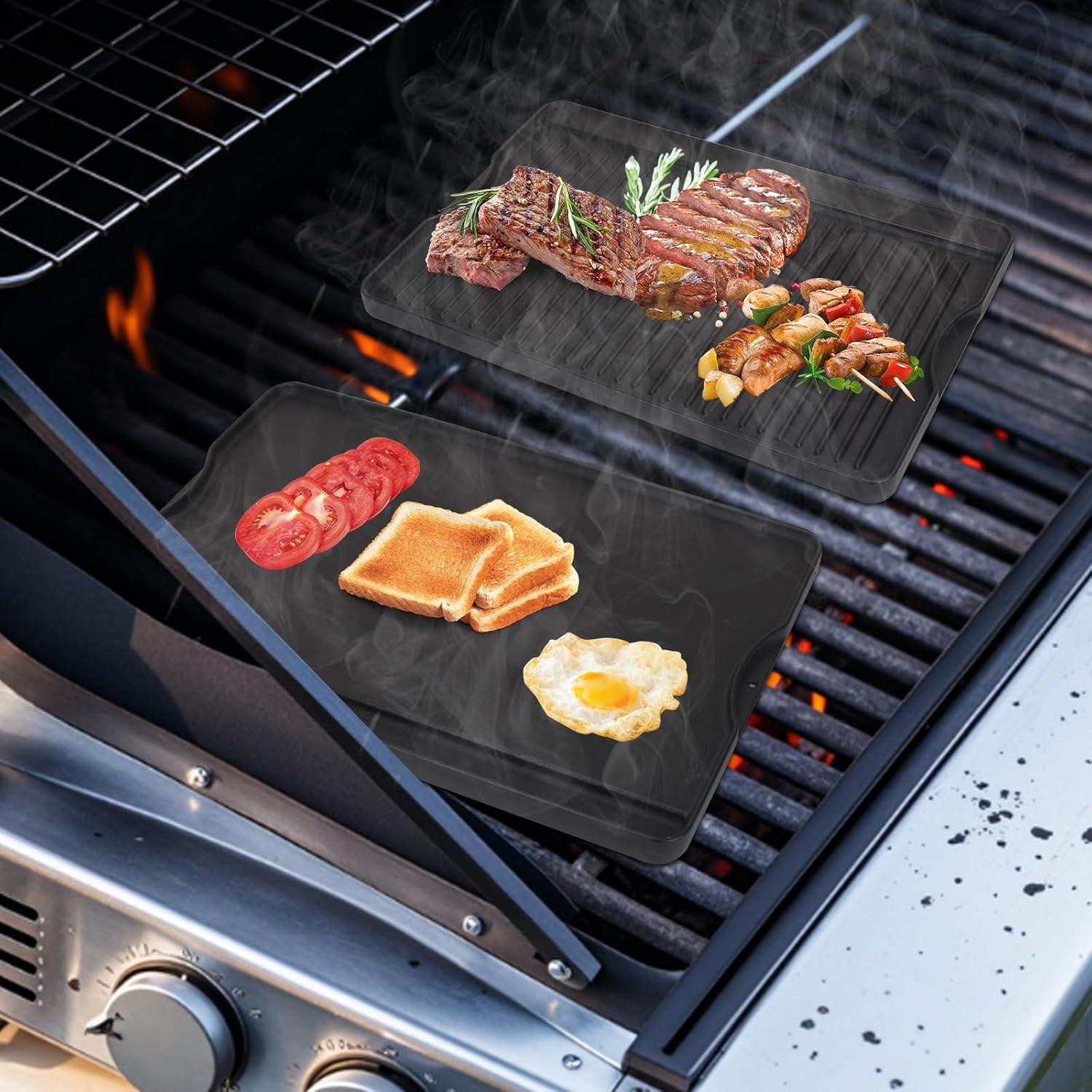 Plancha BBQ Reversible PETKAO 14" x 16" Hierro Fundido