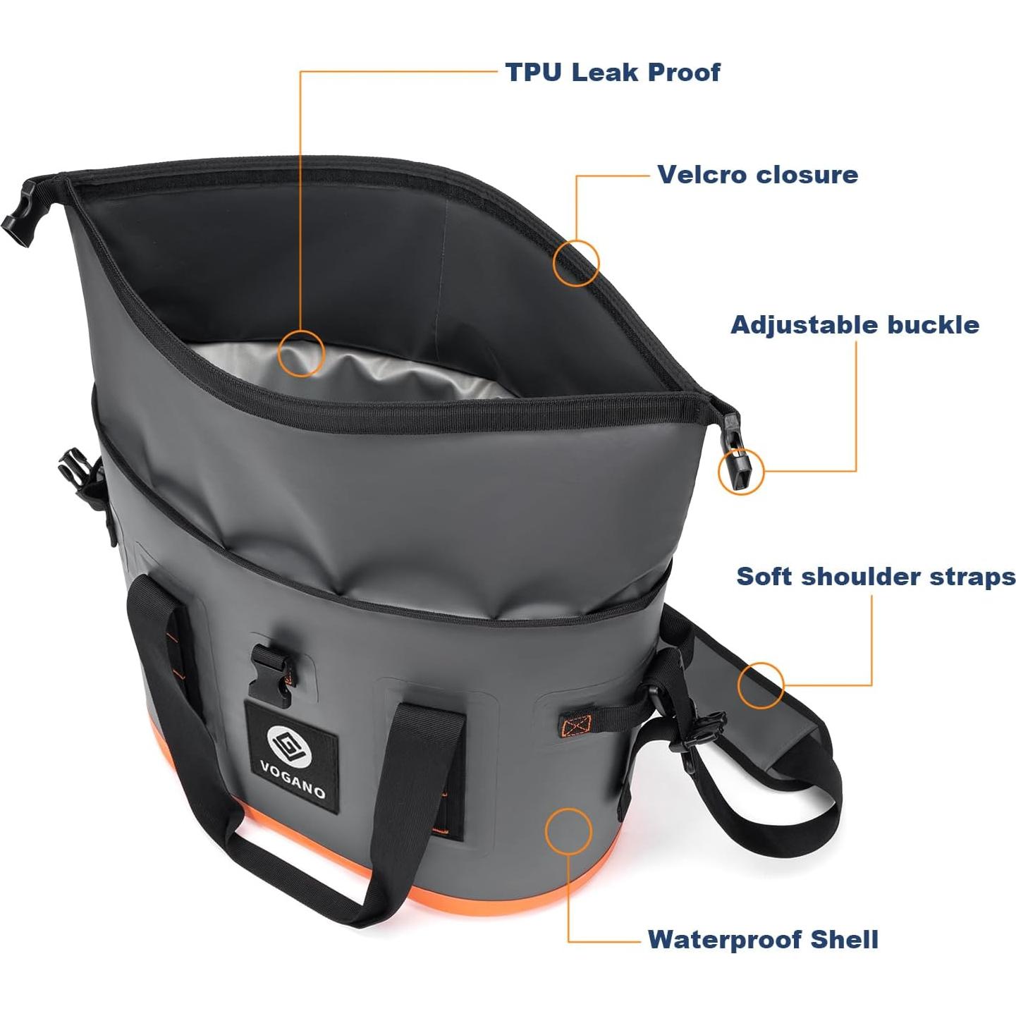 Bolsa Térmica Aislada Vogano 30L Impermeable para 40 Latas