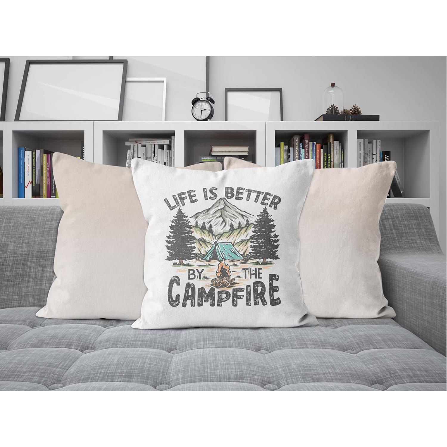 Funda de Almohada 40x40 cm QGFM Franela Camping Decorativa