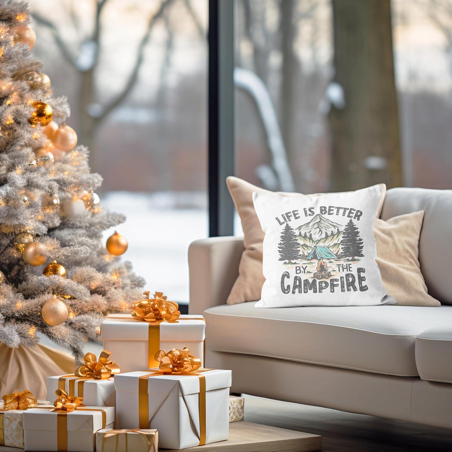 Funda de Almohada 40x40 cm QGFM Franela Camping Decorativa