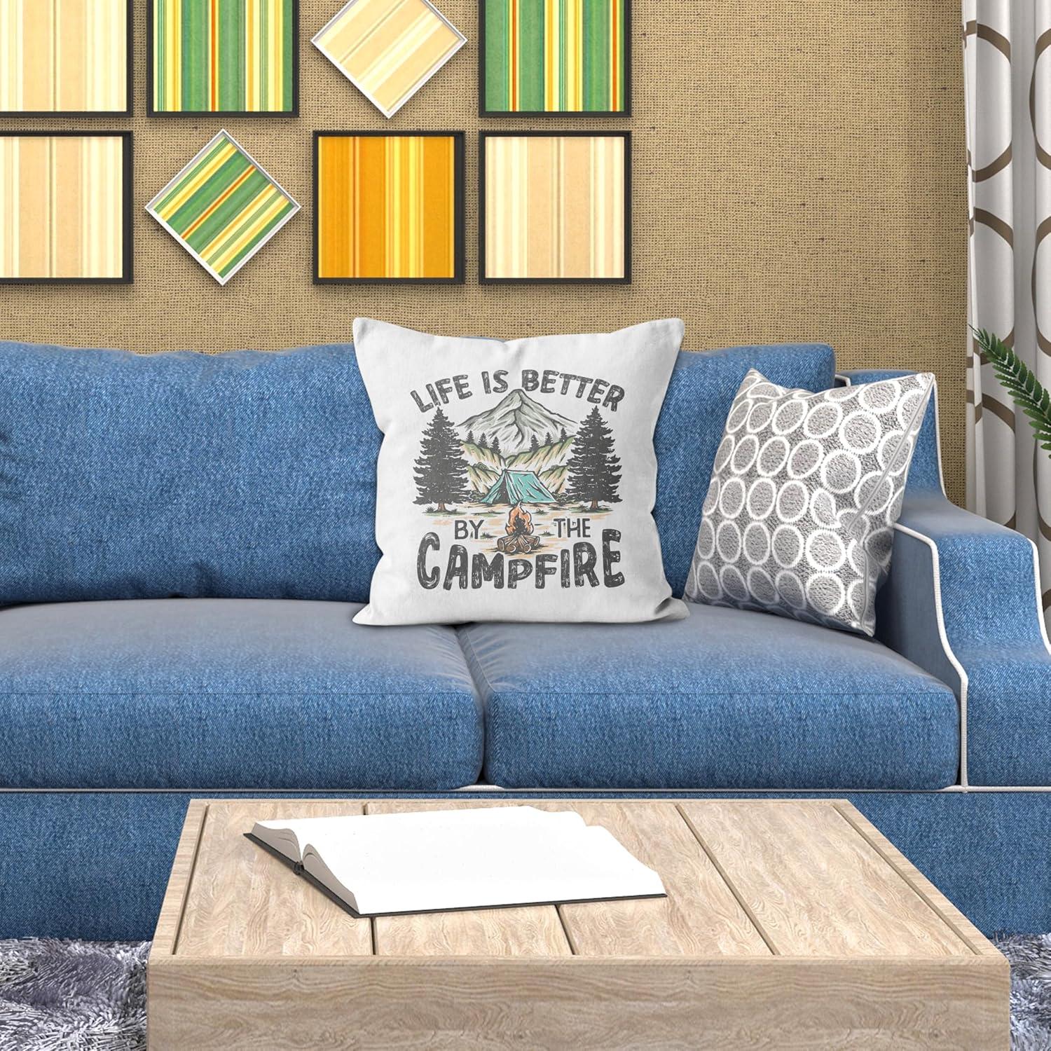 Funda de Almohada 40x40 cm QGFM Franela Camping Decorativa