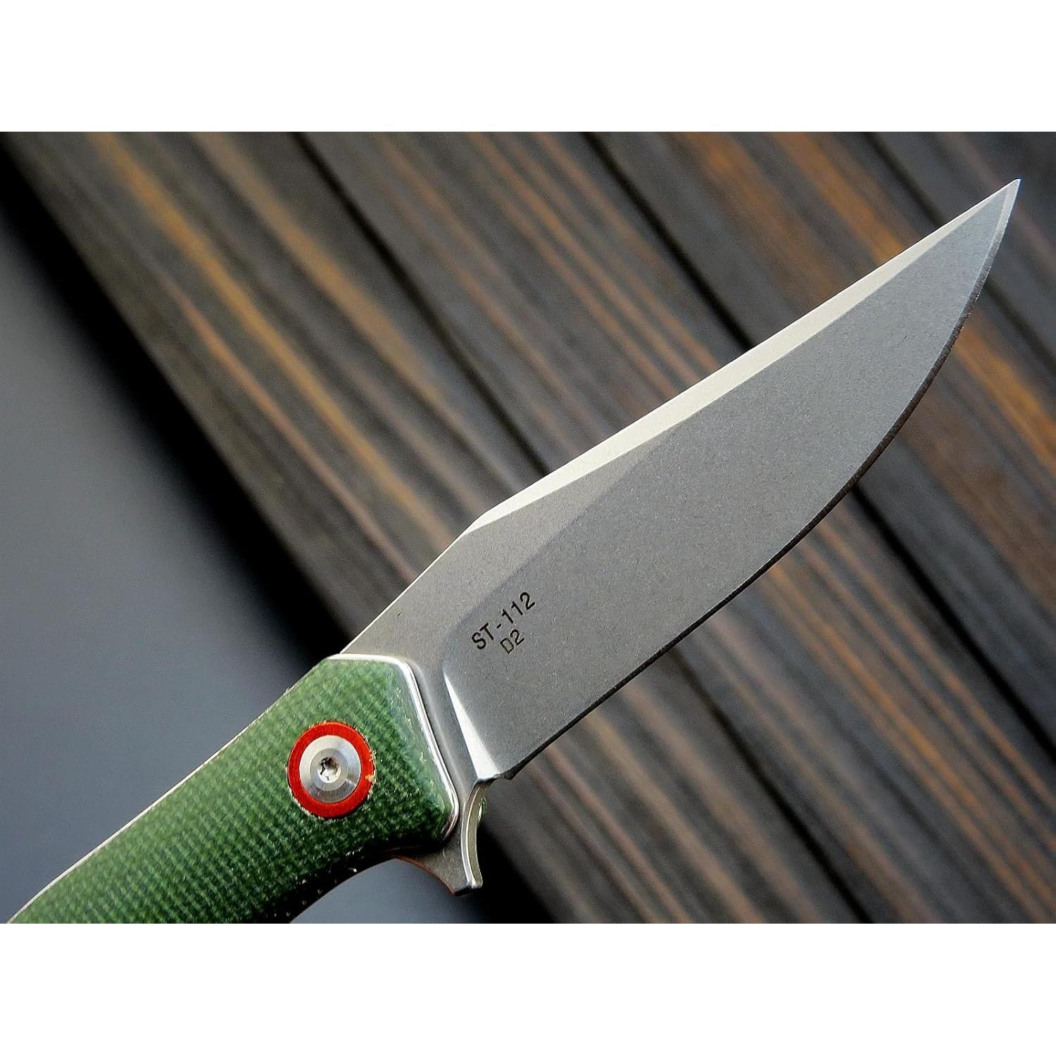 Cuchillo Plegable Sitivien ST112 D2 Micarta 19.5cm Verde Militar