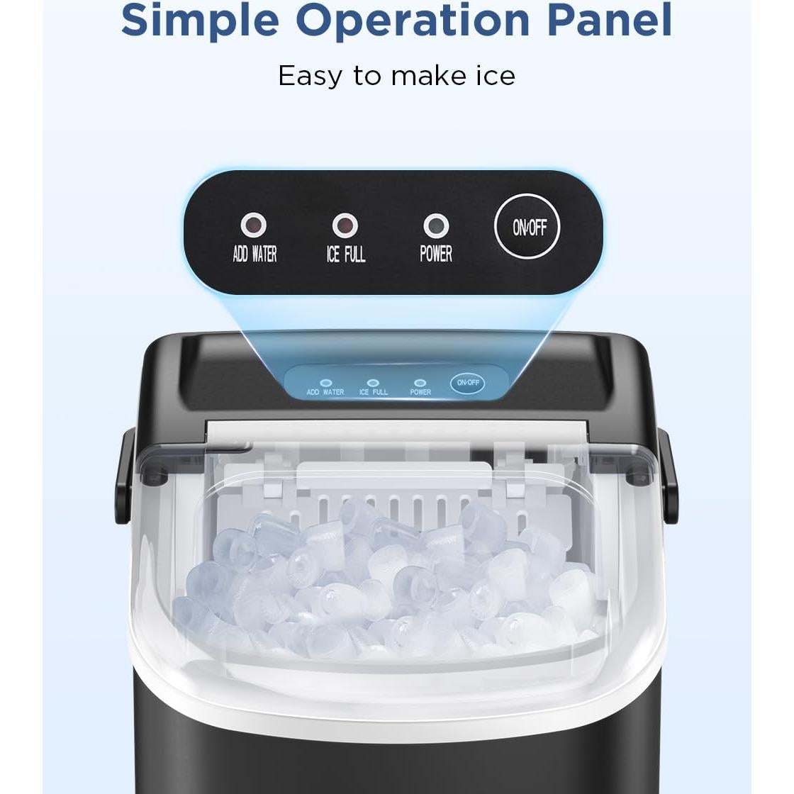 COWSAR Máquina de Hielo Portátil 12 kg/24H 9 Cubos en 6 Min