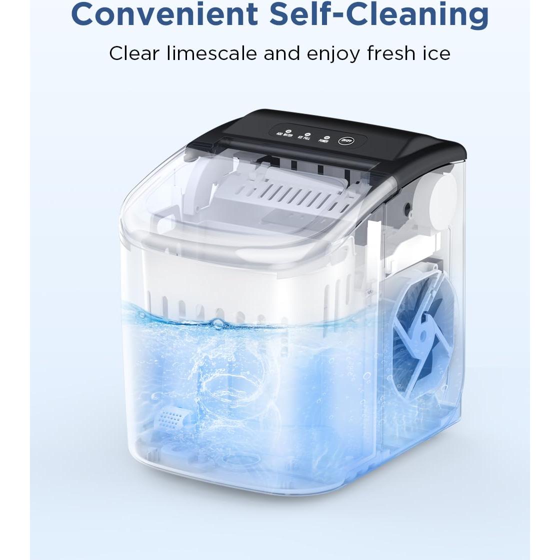 COWSAR Máquina de Hielo Portátil 12 kg/24H 9 Cubos en 6 Min