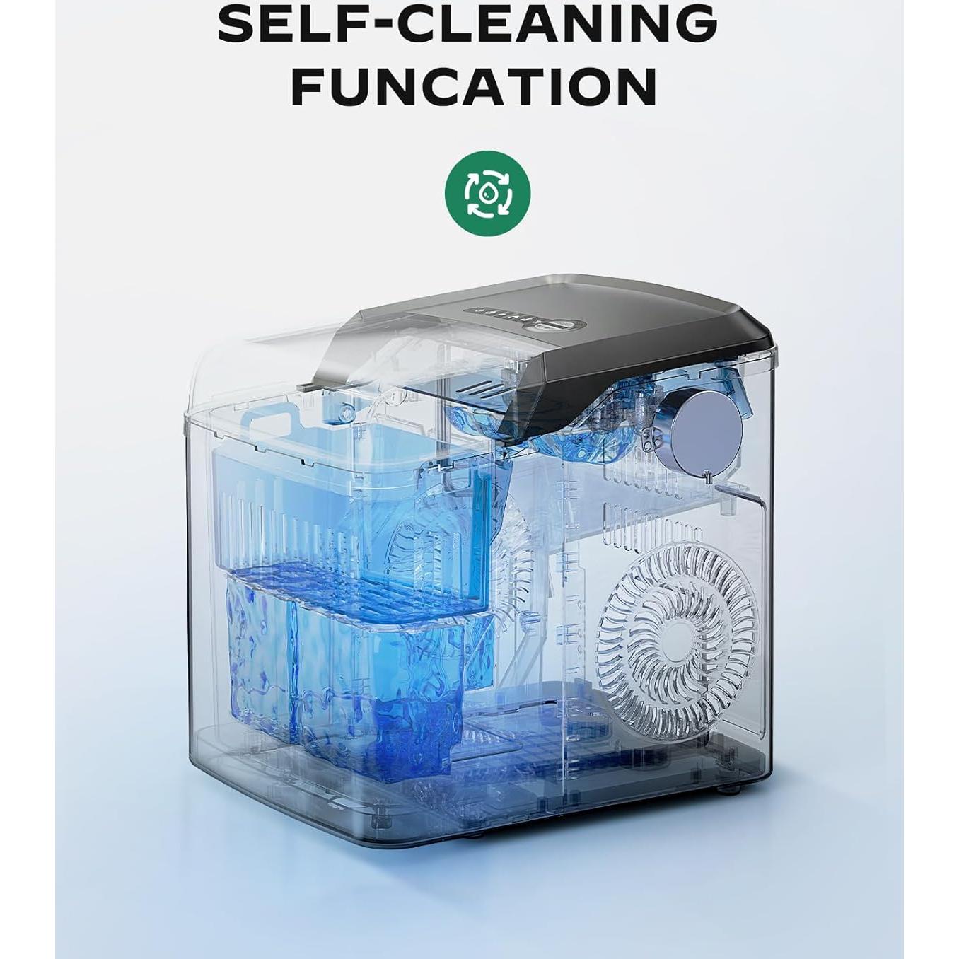 Máquina de Hielo Silonn SLIM25B - 9 Cubos en 6 Minutos