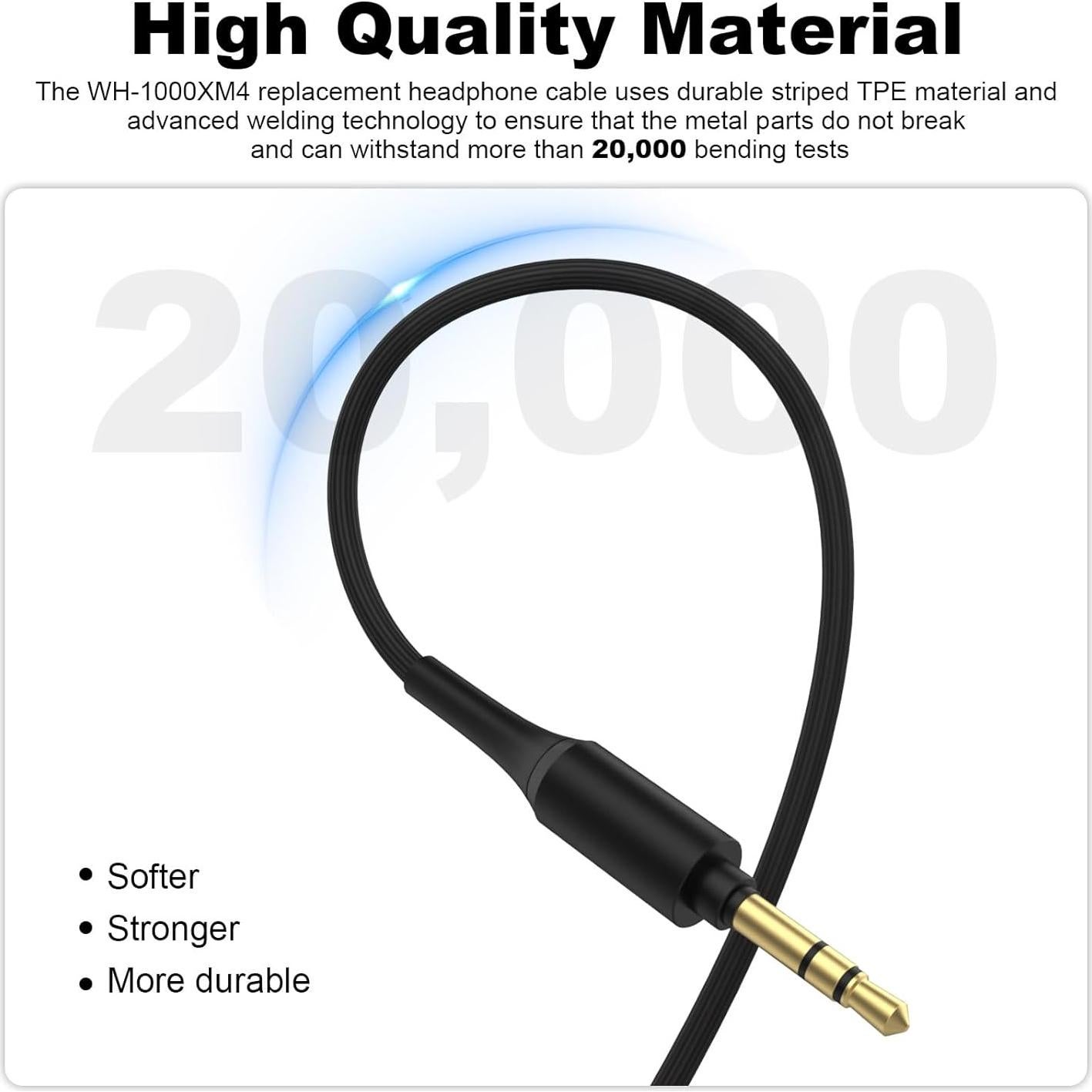 Cable de Audio 3.5mm Gneinour para Auriculares Sony WH-1000XM