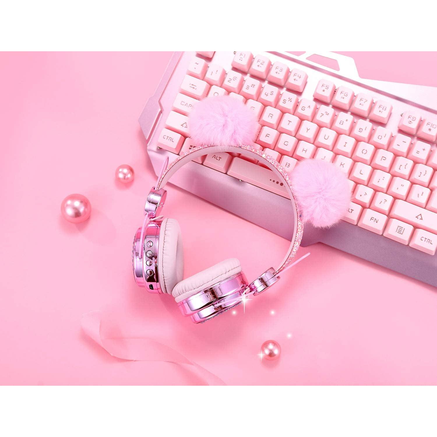 Auriculares Inalámbricos KORABA para Niños Rosa con Micrófono