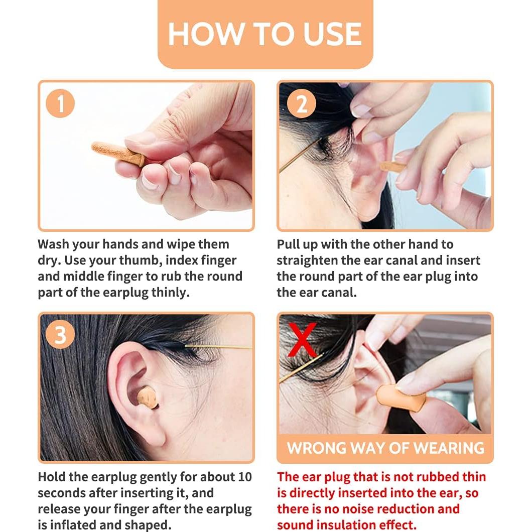 Tapones para oídos LYSIAN color carne 60 pares 38dB SNR