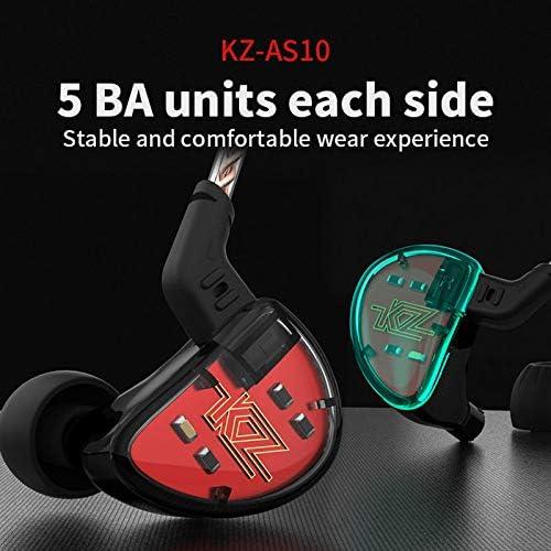 Auriculares KZ AS10 HiFi 5BA con Micrófono, Negro