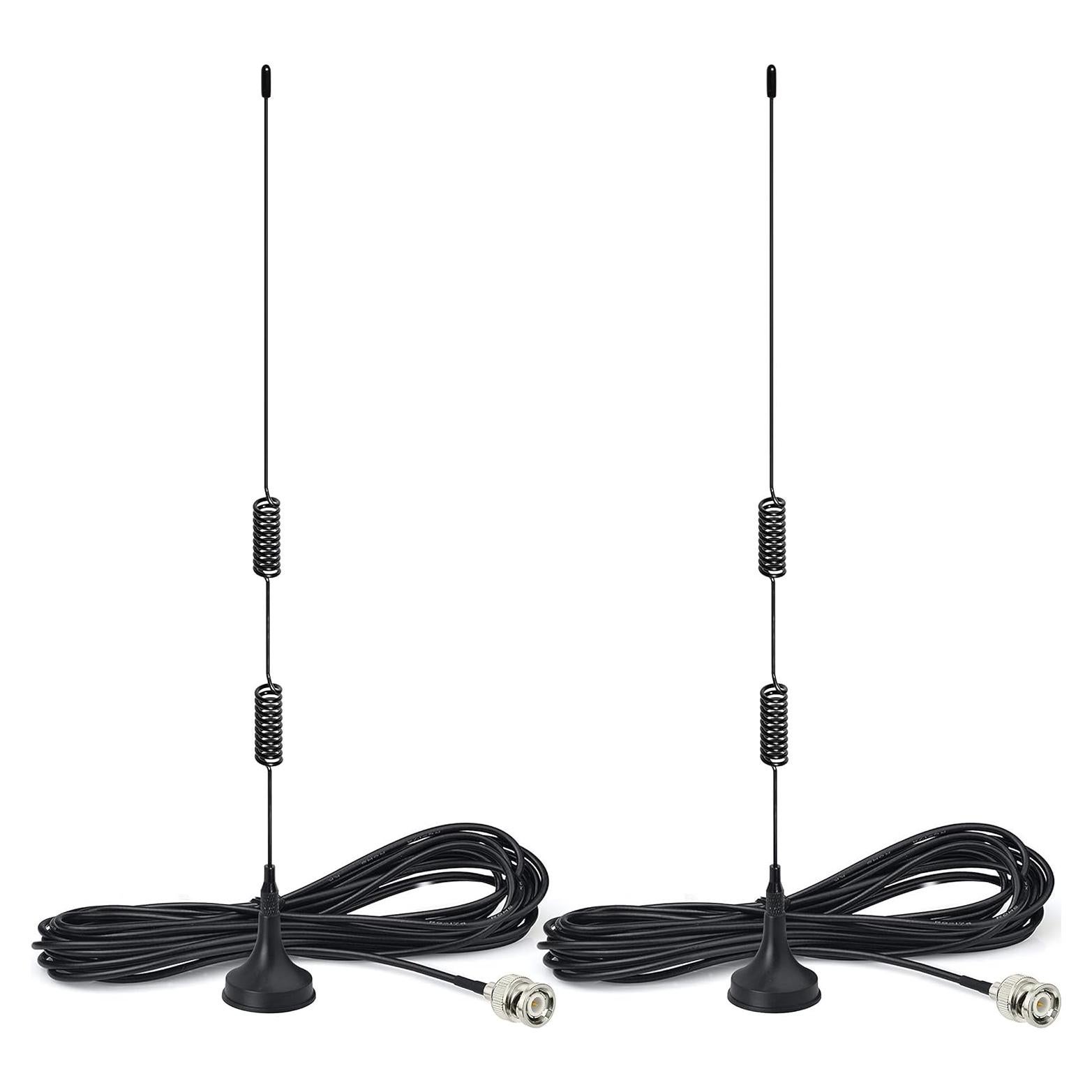 Antena de Escáner Bingfu BNC Macho 20-1300MHz Paquete de 2