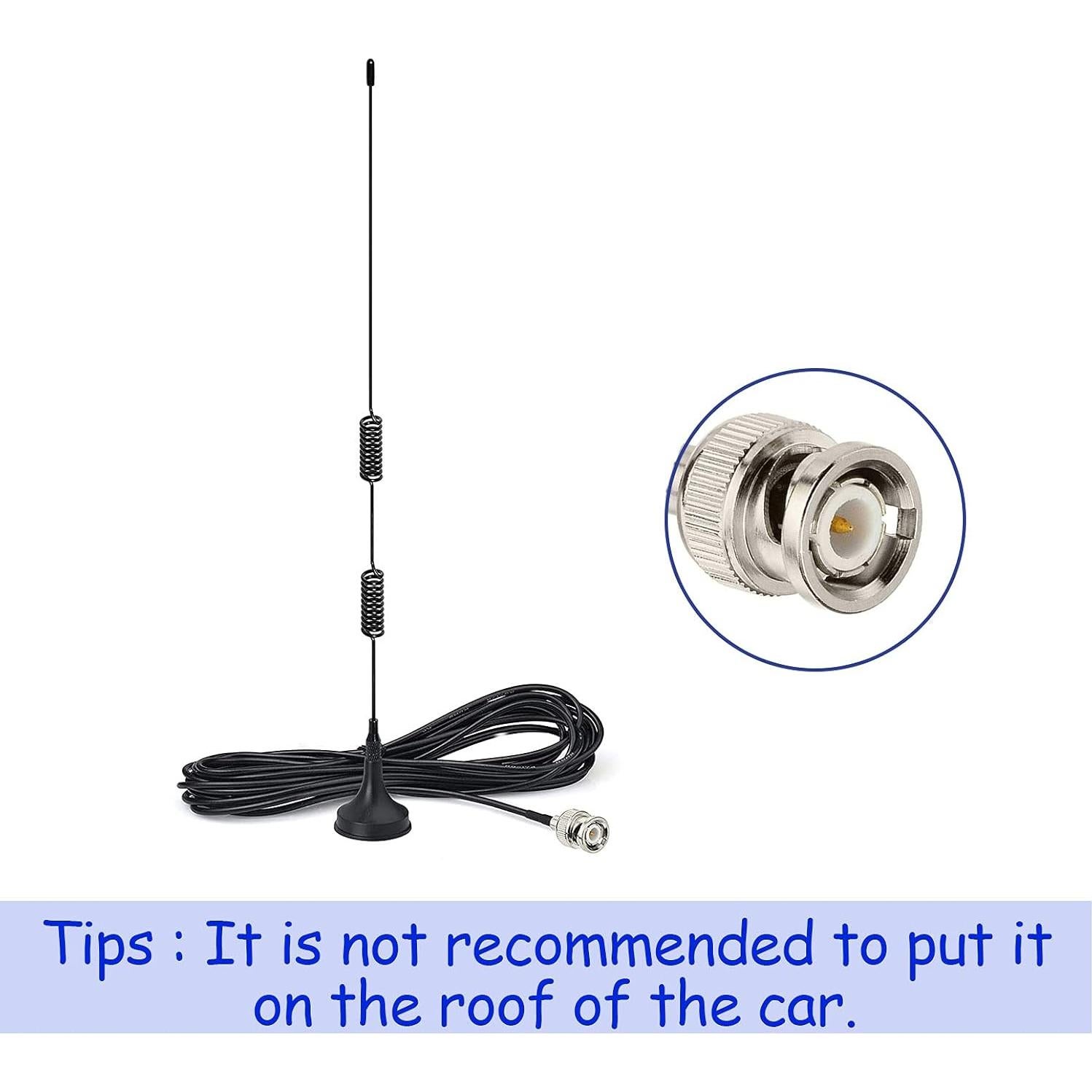 Antena de Escáner Bingfu BNC Macho 20-1300MHz Paquete de 2