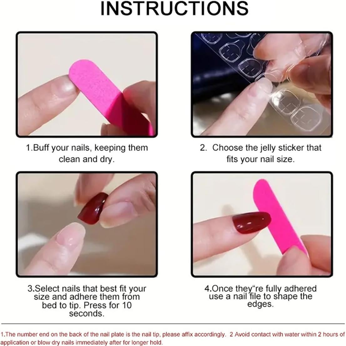 24 Uñas Postizas Cortas Francesas 4 de Julio DZPGUONIZ