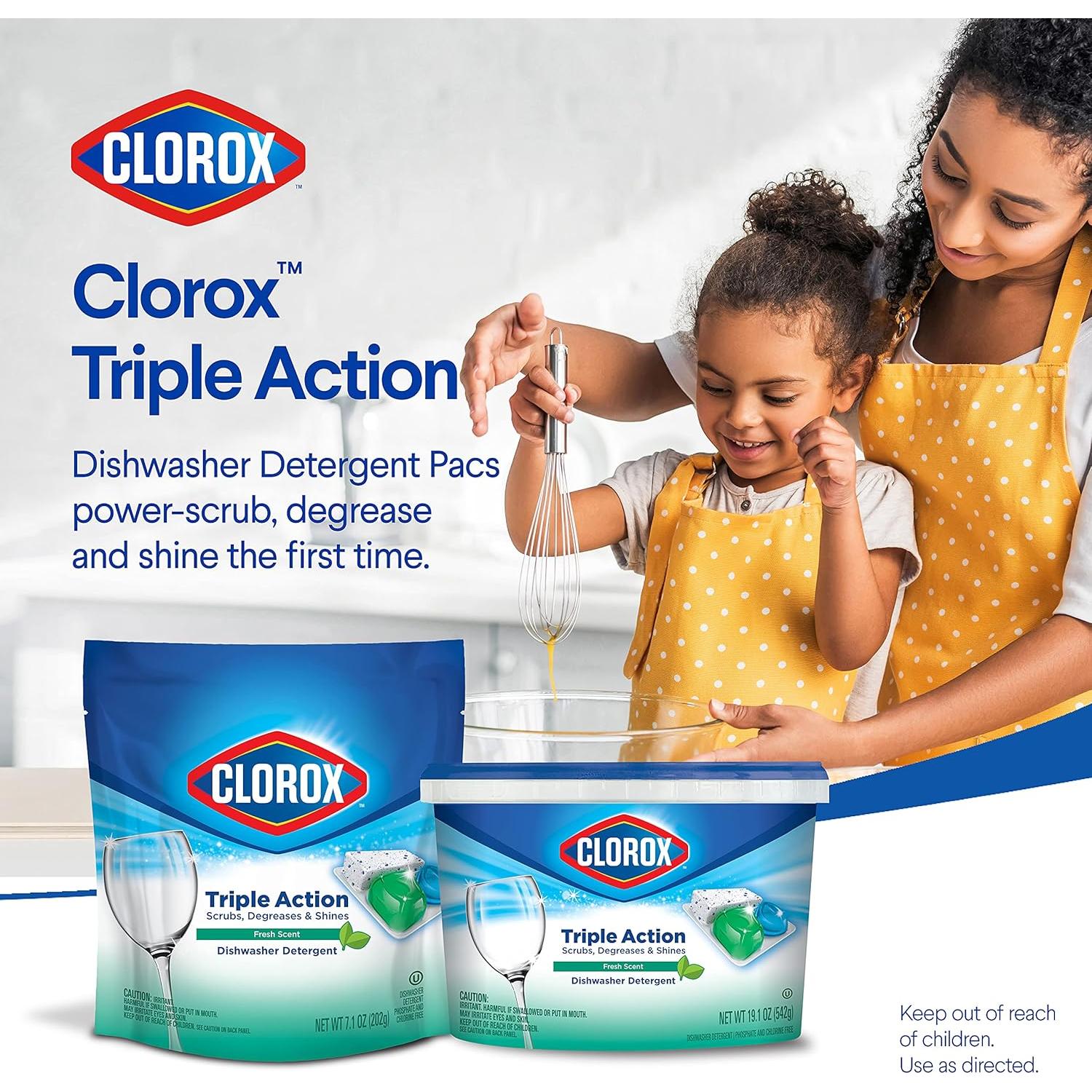 Detergente para Lavavajillas Clorox Triple Action 16 Paquetes Aroma Fresco