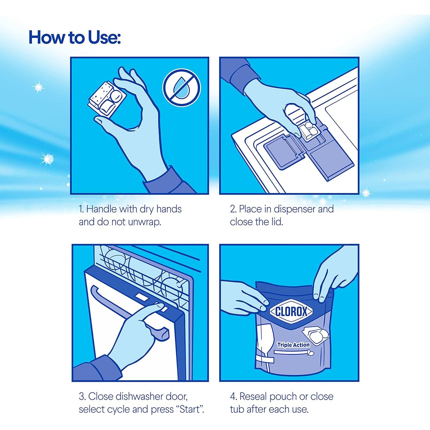 Detergente para Lavavajillas Clorox Triple Action 16 Paquetes Aroma Fresco