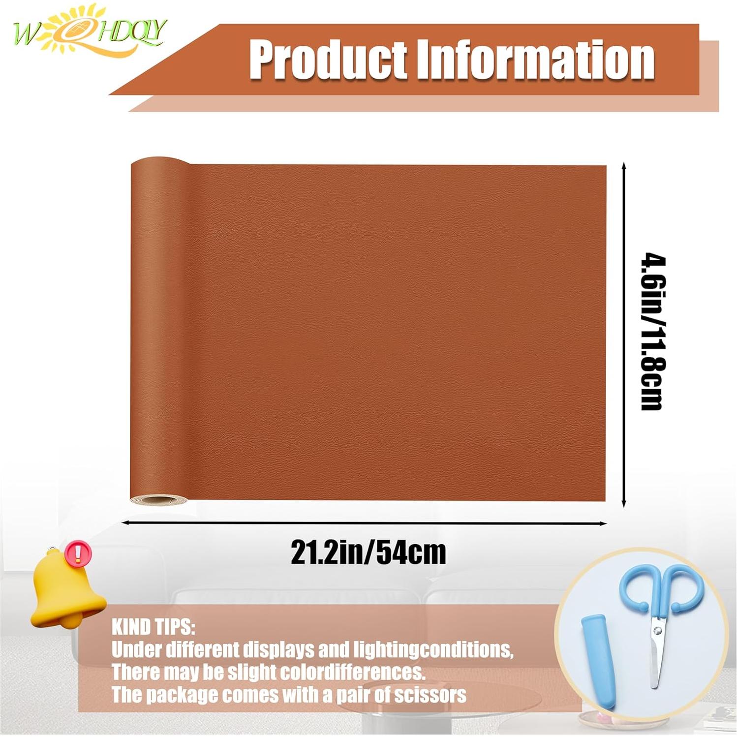 Parche de Reparación de Cuero WQHDQLY 2 PCS 30x137 cm Negro