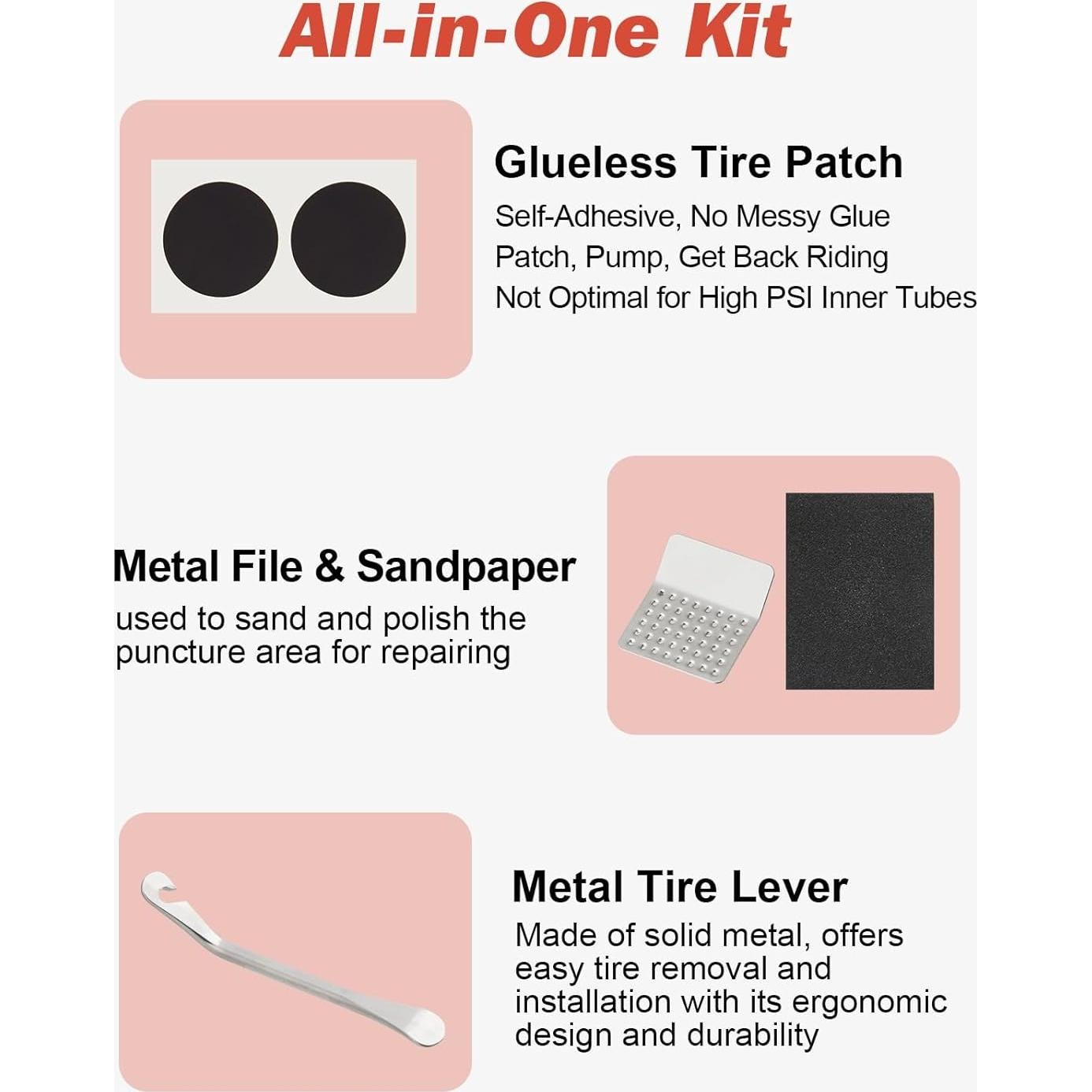 Kit de Reparación de Neumáticos Zacro 34 Piezas Sin Pegamento