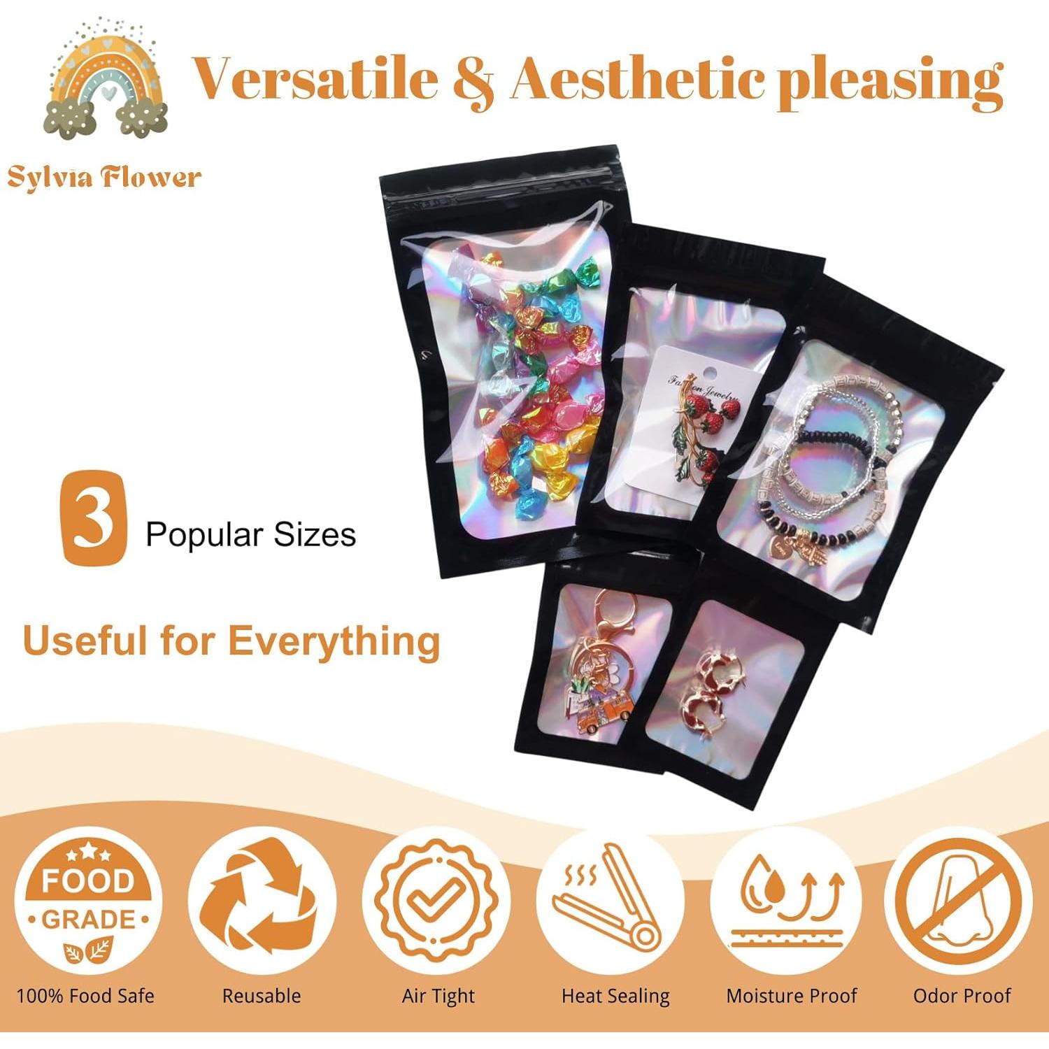 Bolsas Mylar Sylvia Flower 300 Unidades 3 Tamaños Reutilizables