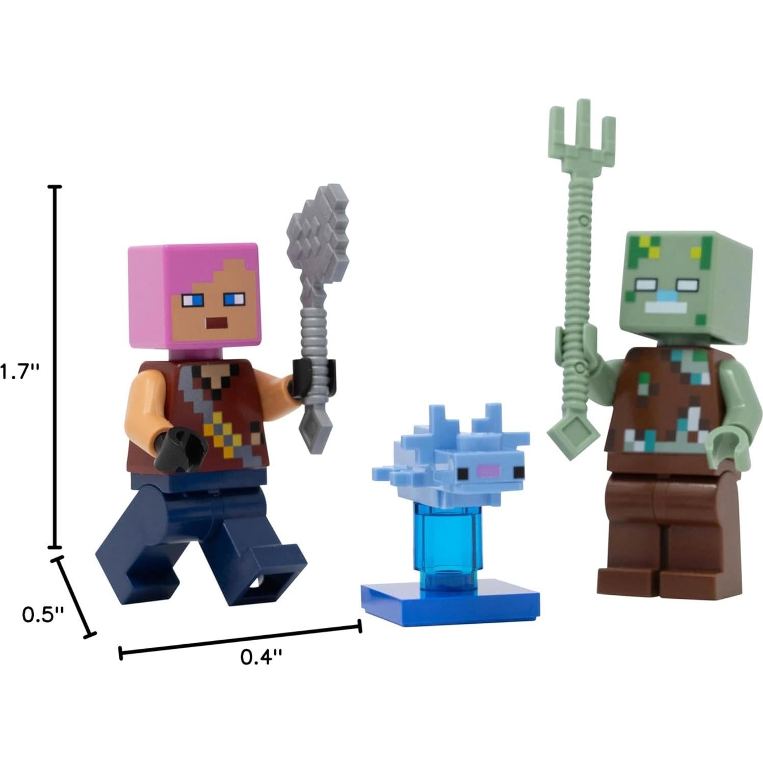 LEGO Minecraft Aventurero con Ahogado y Axolote - 6+