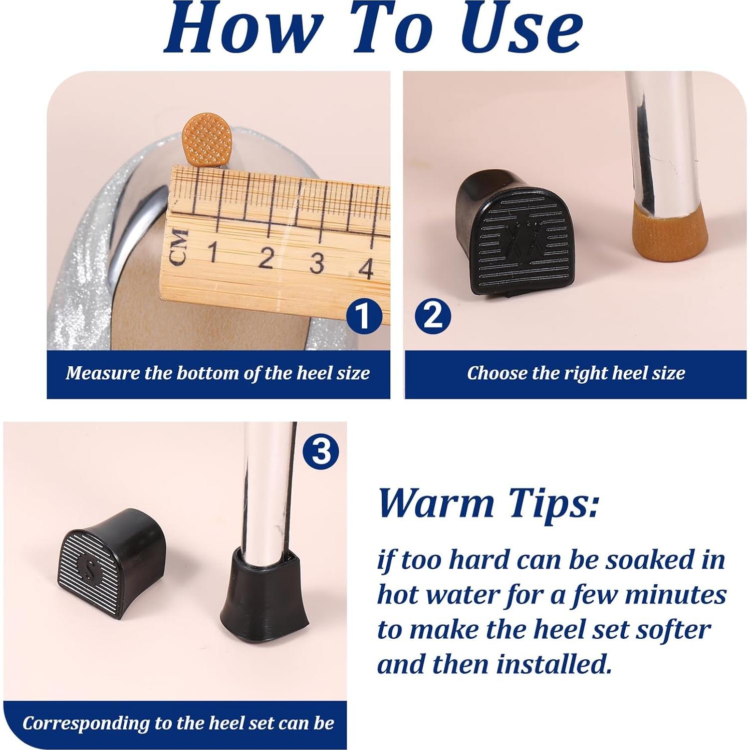 12 Pares de Protectores de Tacón Alto TIESOME - Antideslizantes