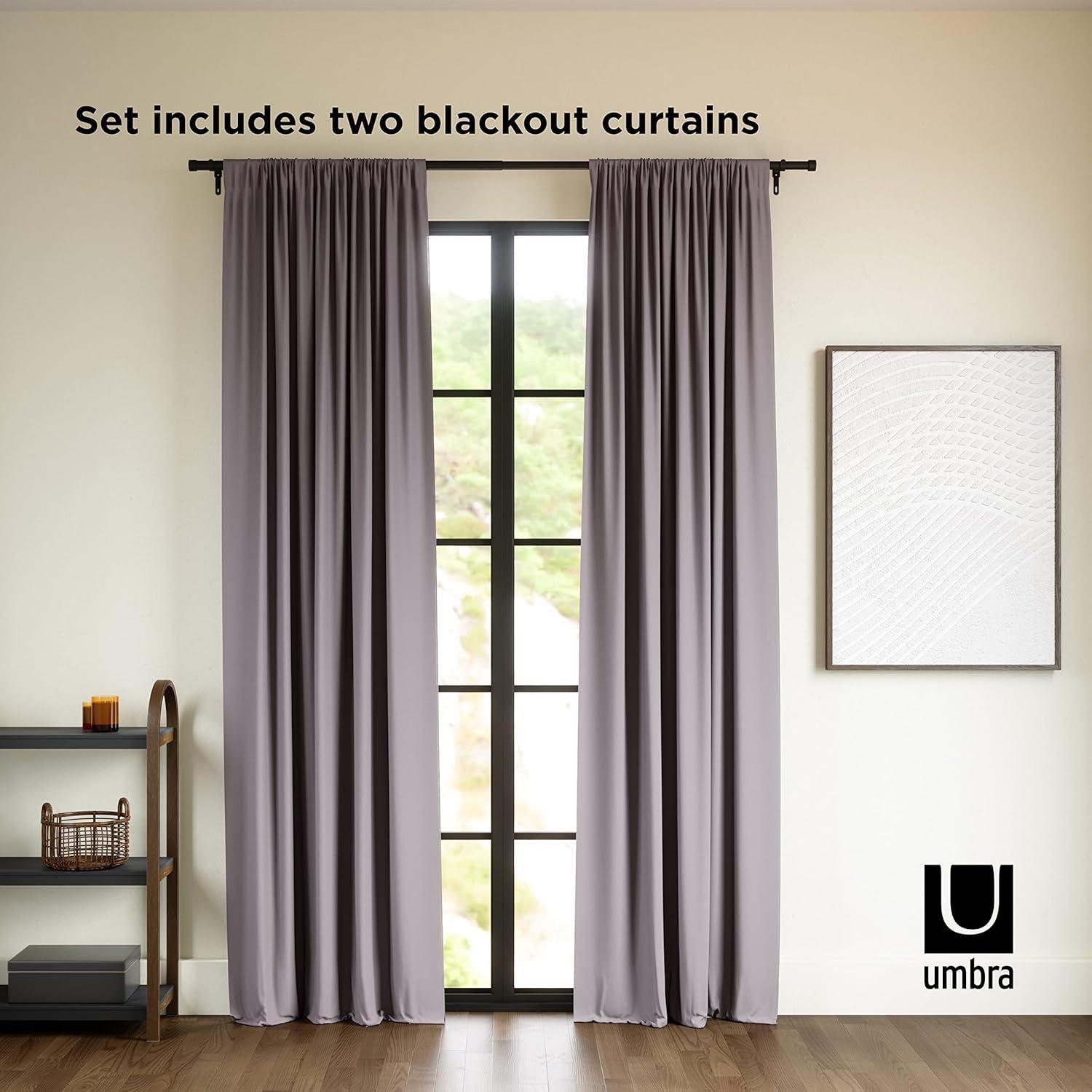 Cortinas Blackout Umbra Twilight 132x213 cm, Set de 2, Carbón