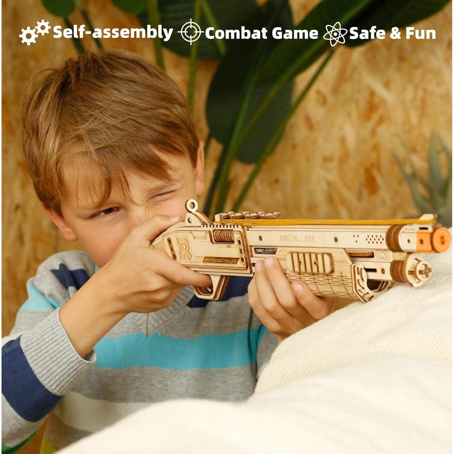 Rompecabezas 3D de Madera ROKR Modelo Mecánico DIY con 5 Objetivos