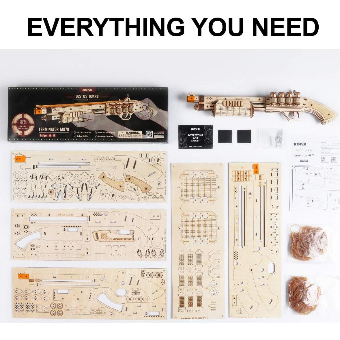 Rompecabezas 3D de Madera ROKR Modelo Mecánico DIY con 5 Objetivos