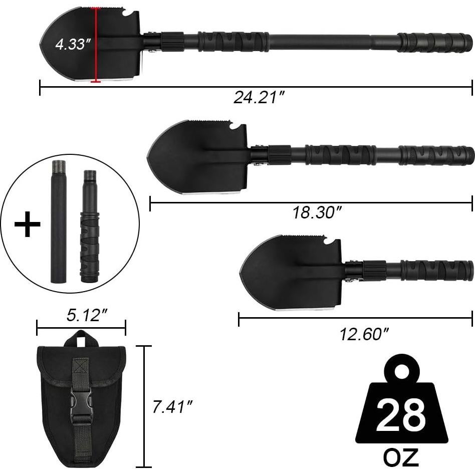 Pala Plegable FullLit 61.5 cm Multiherramienta de Supervivencia